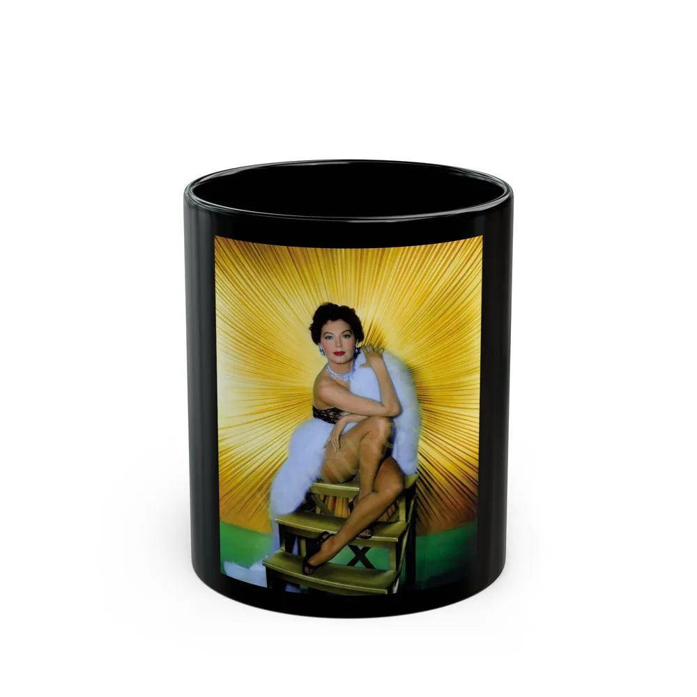 Ava Gardner #160 (Vintage Female Icon) Black Coffee Mug-11oz-Go Mug Yourself