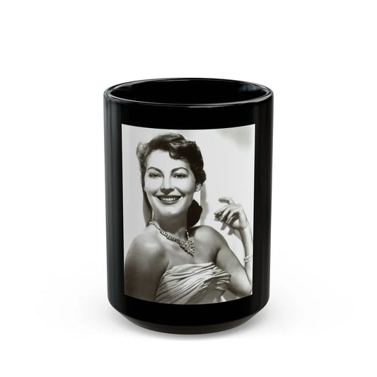 Ava Gardner #171 (Vintage Female Icon) Black Coffee Mug-15oz-Go Mug Yourself