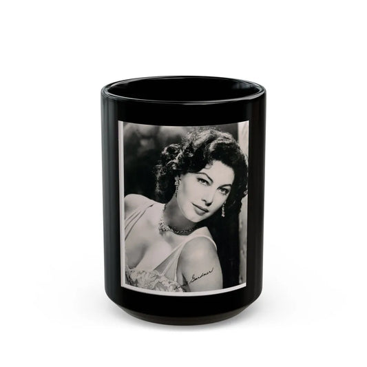 Ava Gardner #212 (Vintage Female Icon) Black Coffee Mug-15oz-Go Mug Yourself