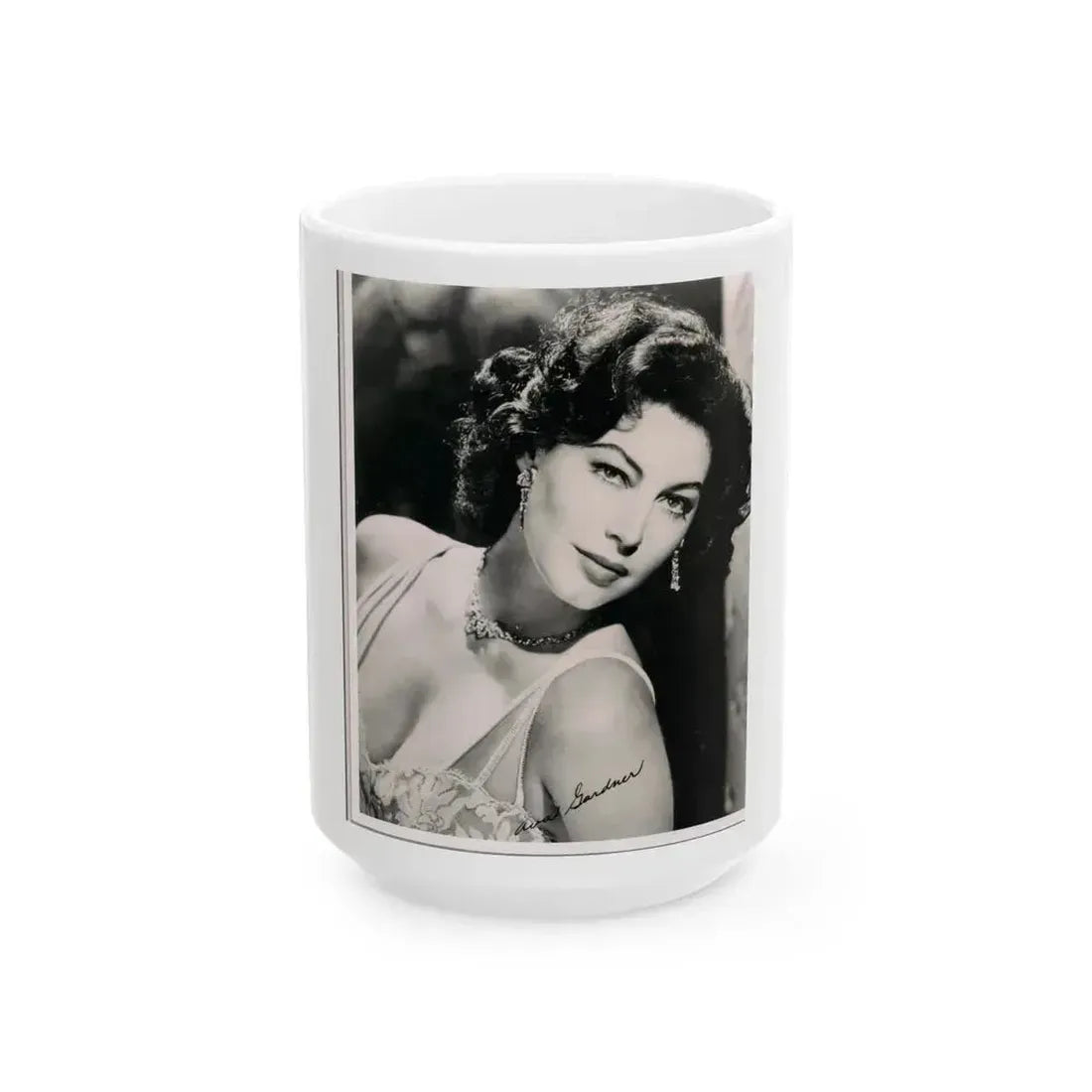 Ava Gardner #212 (Vintage Female Icon) White Coffee Mug 15oz - Go Mug Yourself