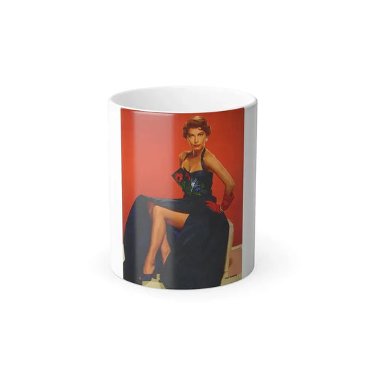Ava Gardner #233 - 1 Colorized Full Page Glamour Photo from Photoplay Pin-Ups Magazine Issue #01 (Vintage Female Icon) Color Changing Mug 11oz 11oz - Go Mug Yourself