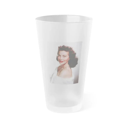 Ava Gardner #237 - 1 Color Portrait Photo from Hollywood In Kodachrome 1940-1949 Book (Vintage Female Icon) Frosted Pint Glass 16oz 16oz Frosted - Go Mug Yourself
