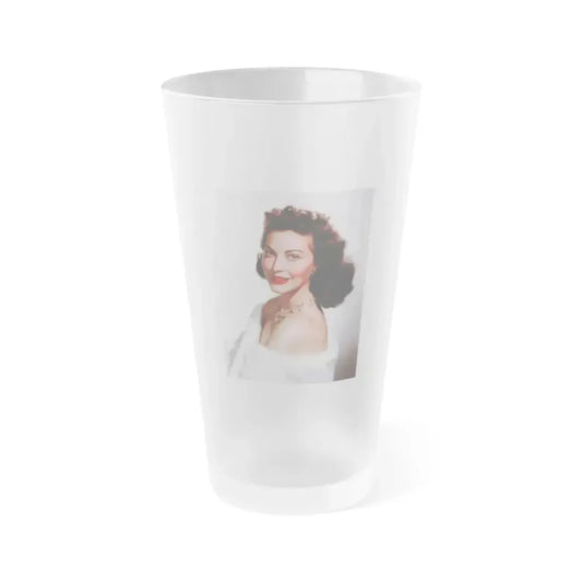 Ava Gardner #237 - 1 Color Portrait Photo from Hollywood In Kodachrome 1940-1949 Book (Vintage Female Icon) Frosted Pint Glass 16oz 16oz Frosted - Go Mug Yourself