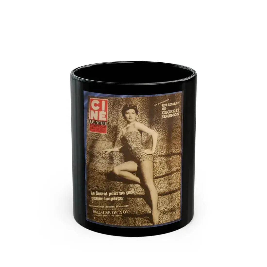 Ava Gardner #82 - Mag. Cover (Vintage Female Icon) Black Coffee Mug 11oz - Go Mug Yourself