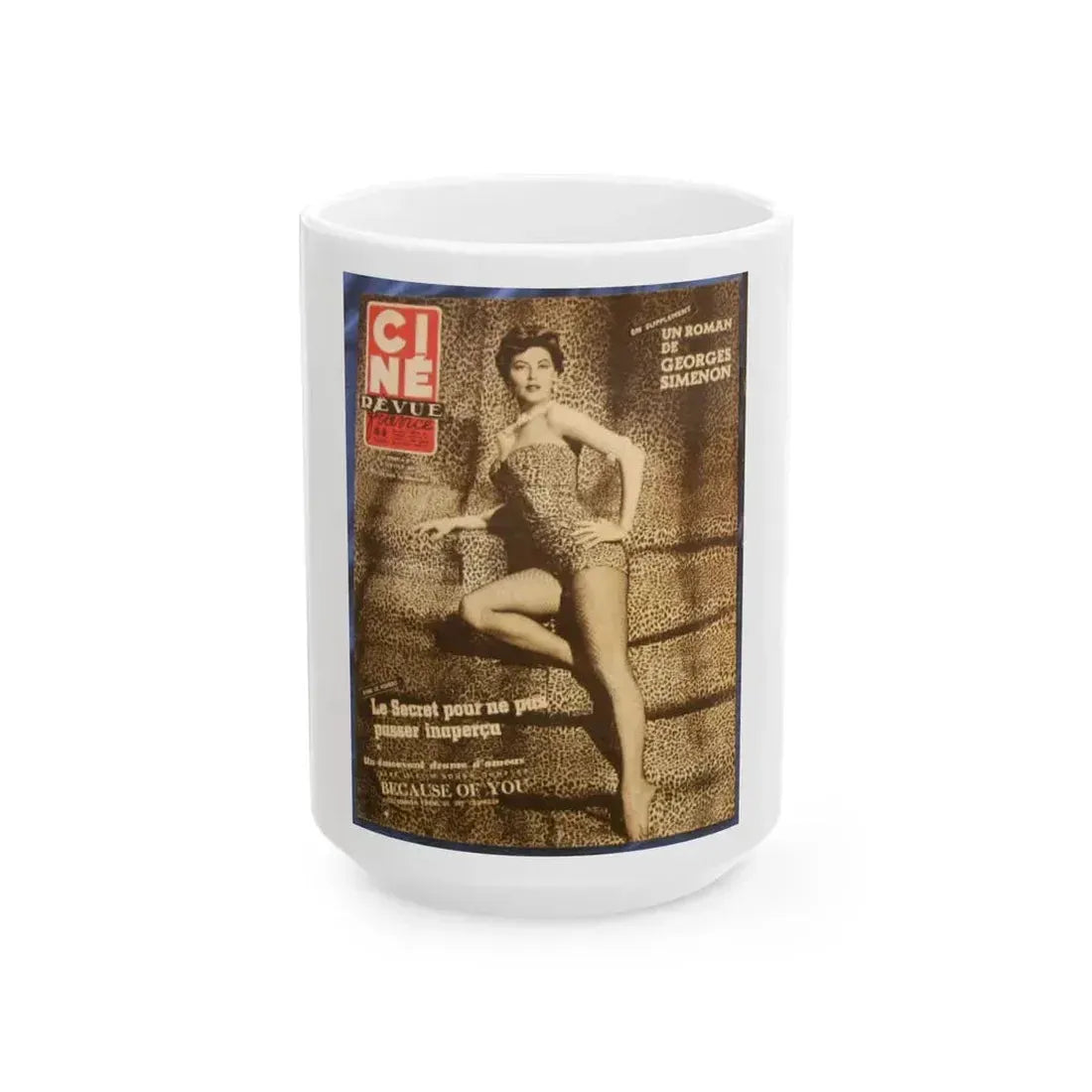 Ava Gardner #82 - Mag. Cover (Vintage Female Icon) White Coffee Mug 15oz - Go Mug Yourself