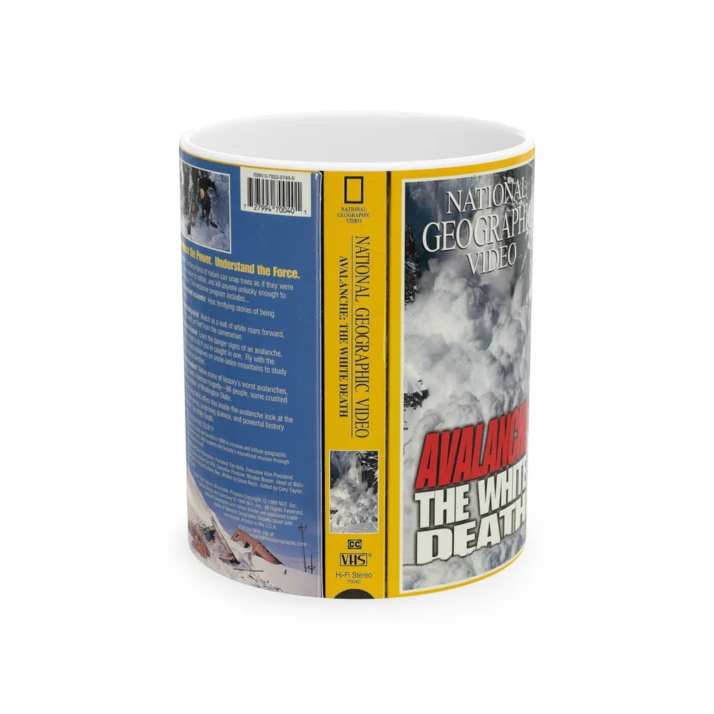 AVALANCHE THE WHITE DEATH (VHS COVER) - White Coffee Mug-11oz-Go Mug Yourself