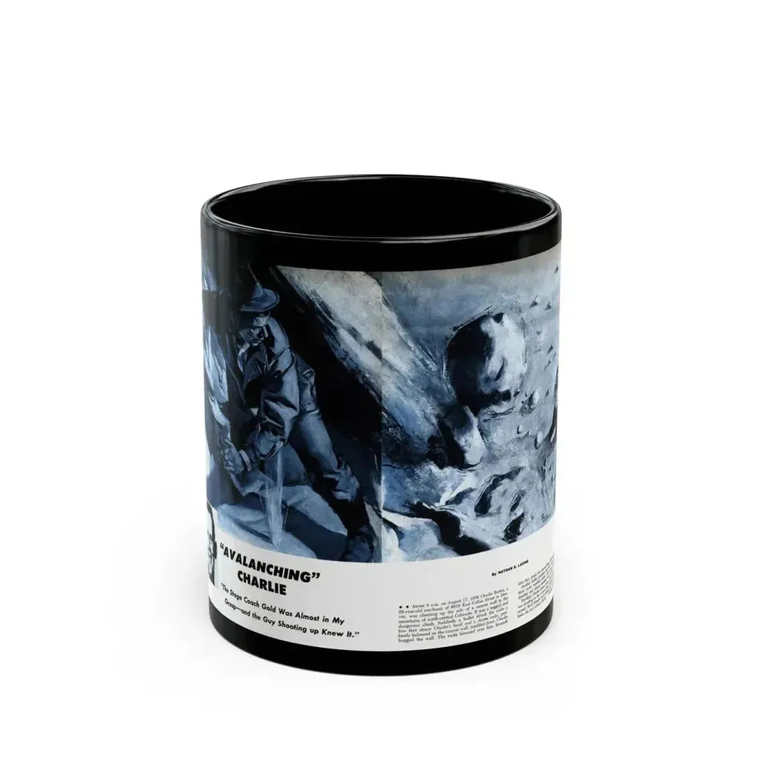 Avalanching Charlie, Sir! magazine, May 1959 - Black Coffee Mug 11oz - Go Mug Yourself
