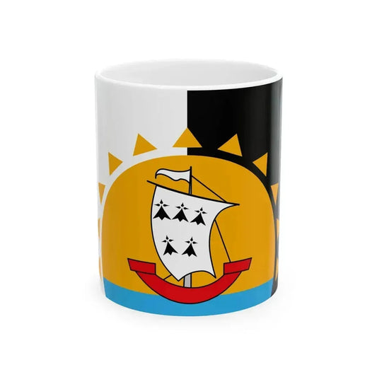 Aven traditional district flag (France) White Coffee Mug 11oz - Go Mug Yourself