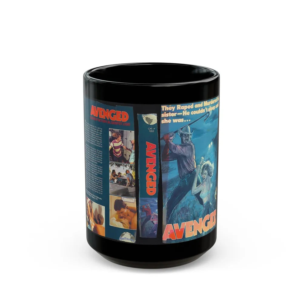 AVENGED (VHS COVER) - Black Coffee Mug-15oz-Go Mug Yourself