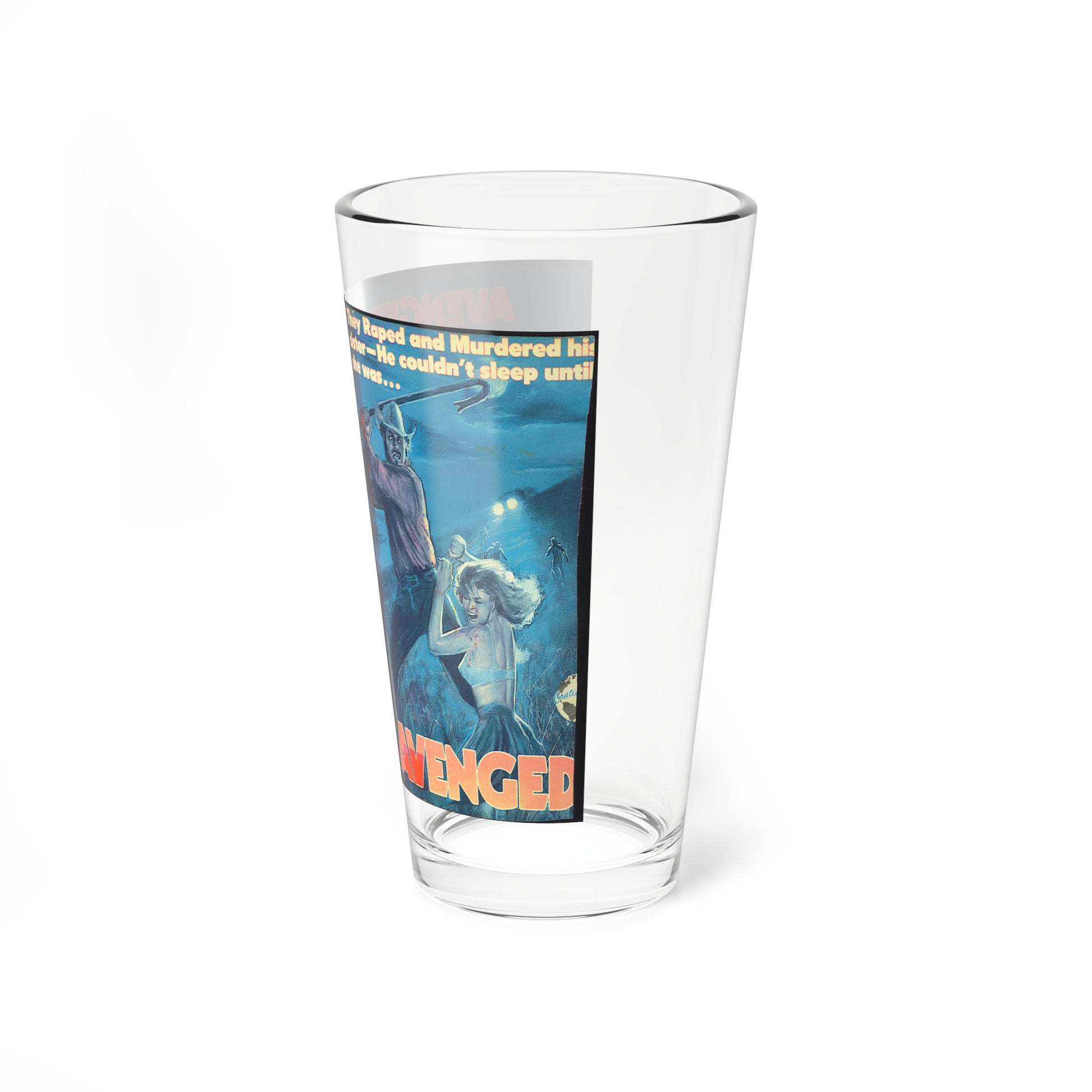 AVENGED (VHS COVER) Pint Glass 16oz-Go Mug Yourself