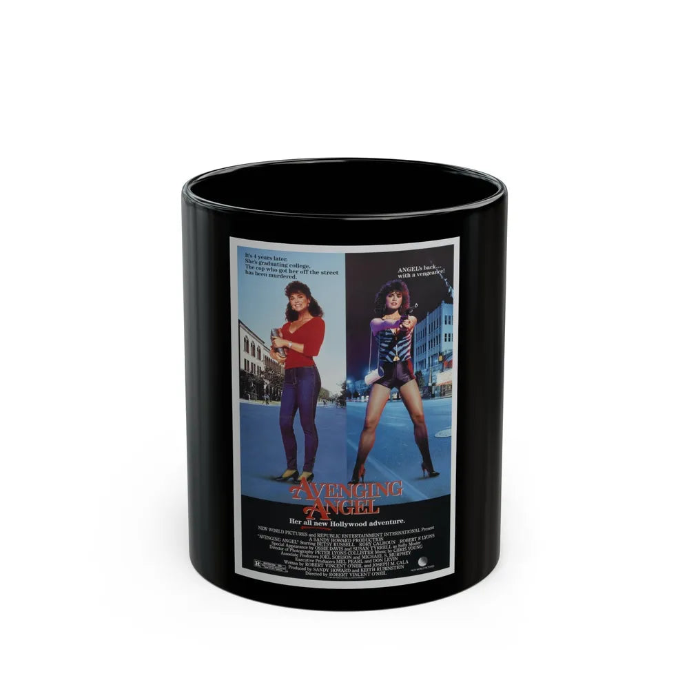 AVENGING ANGEL 1985 Movie Poster - Black Coffee Mug-11oz-Go Mug Yourself