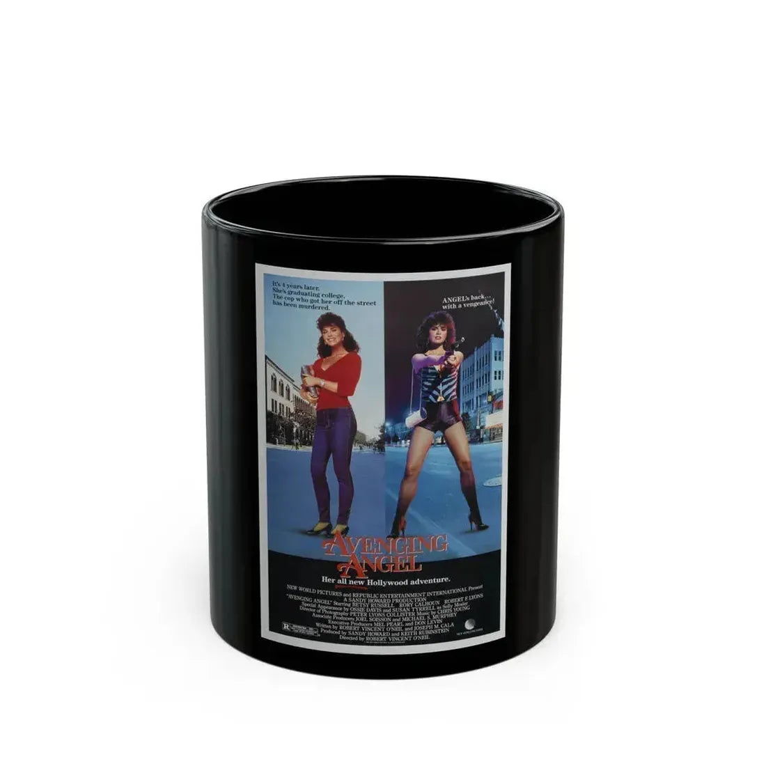 AVENGING ANGEL 1985 Movie Poster - Black Coffee Mug 11oz - Go Mug Yourself