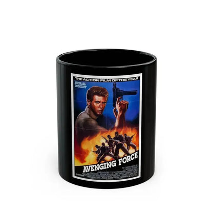 AVENGING FORCE 1986 Movie Poster - Black Coffee Mug 11oz - Go Mug Yourself