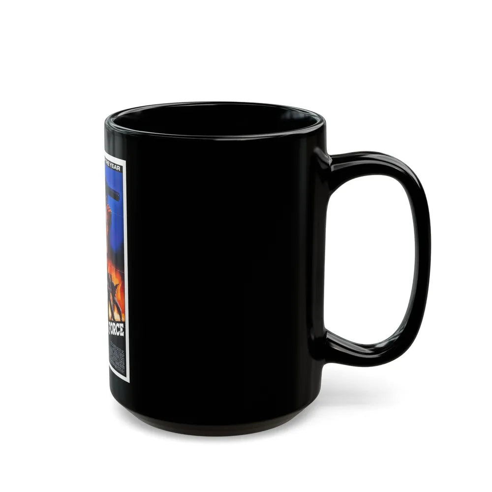 AVENGING FORCE 1986 Movie Poster - Black Coffee Mug-Go Mug Yourself