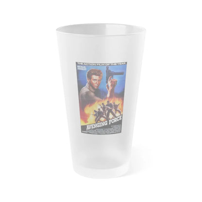 AVENGING FORCE 1986 Movie Poster - Frosted Pint Glass 16oz-16oz-Frosted-Go Mug Yourself