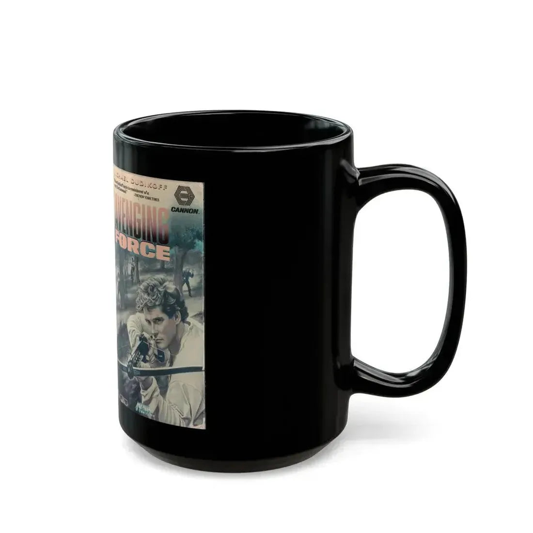 AVENGING FORCE CANNON MEDIA (VHS COVER) - Black Coffee Mug - Go Mug Yourself