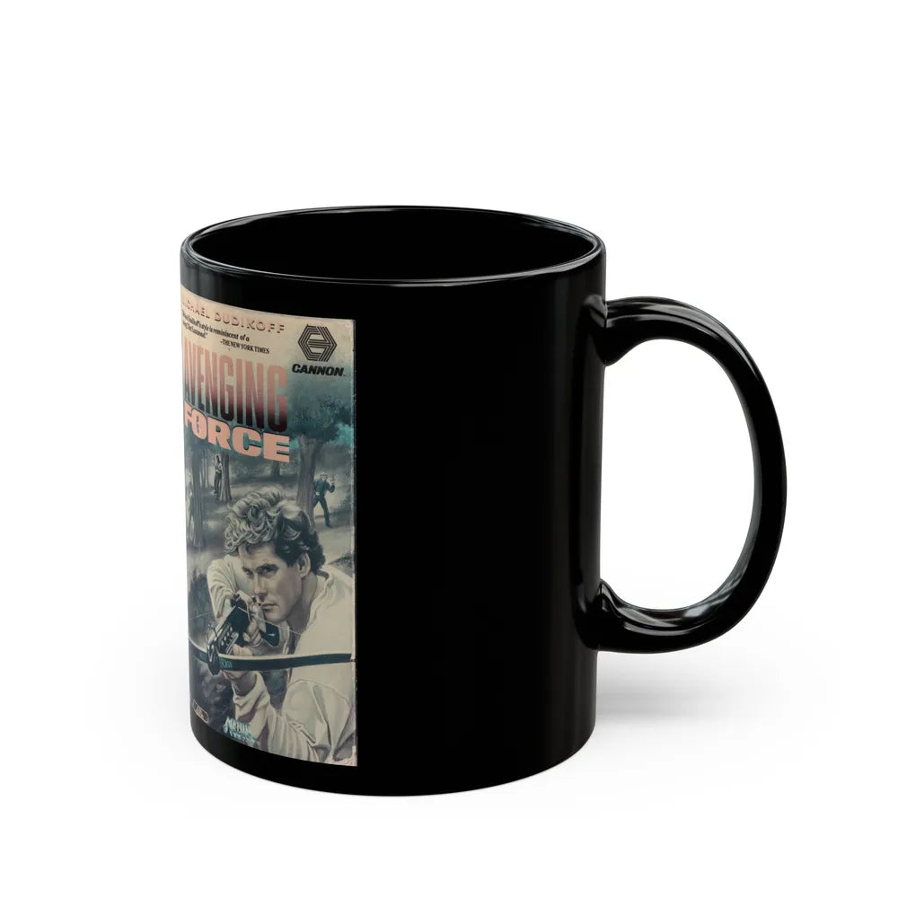 AVENGING FORCE CANNON MEDIA (VHS COVER) - Black Coffee Mug-Go Mug Yourself