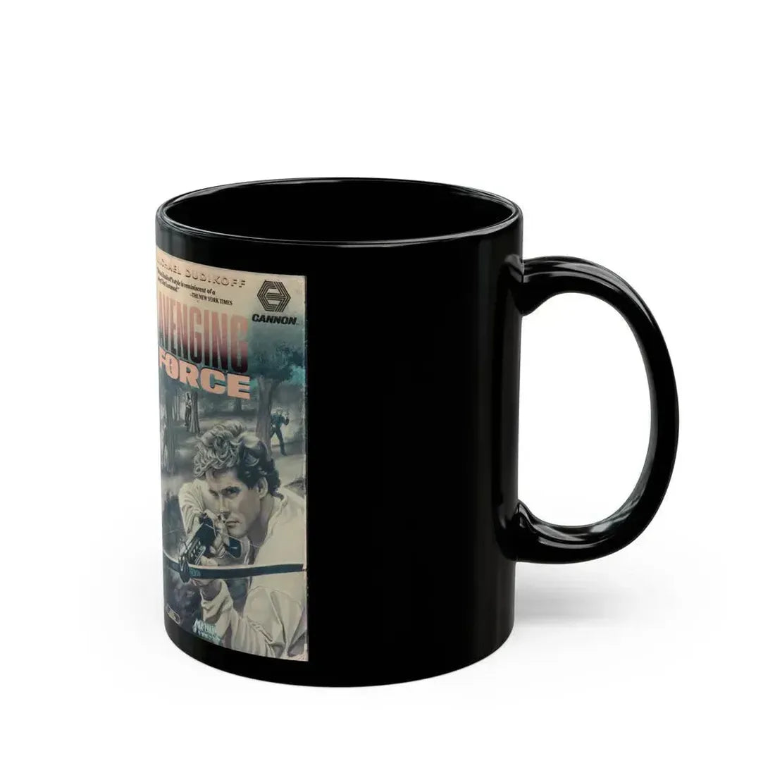 AVENGING FORCE CANNON MEDIA (VHS COVER) - Black Coffee Mug - Go Mug Yourself