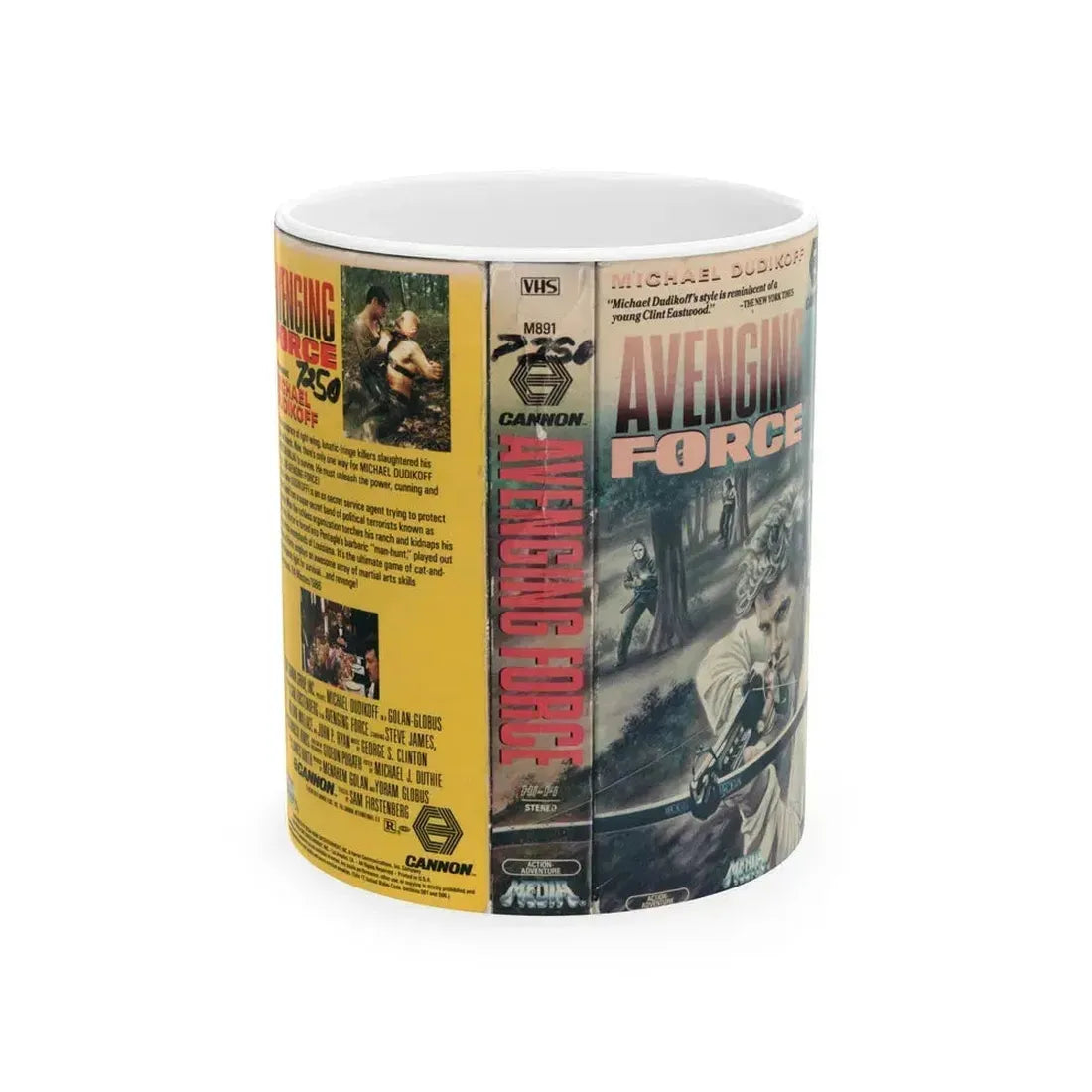 AVENGING FORCE CANNON MEDIA (VHS COVER) - White Coffee Mug 11oz - Go Mug Yourself
