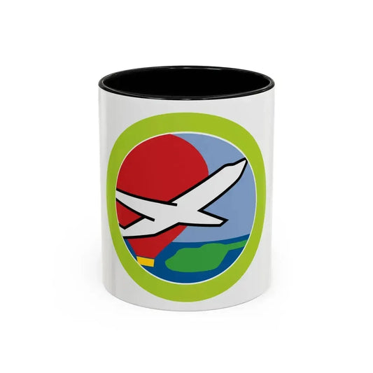 Aviation (Boy Scout Merit Badge) Accent Coffee Mug 11oz Black - Go Mug Yourself