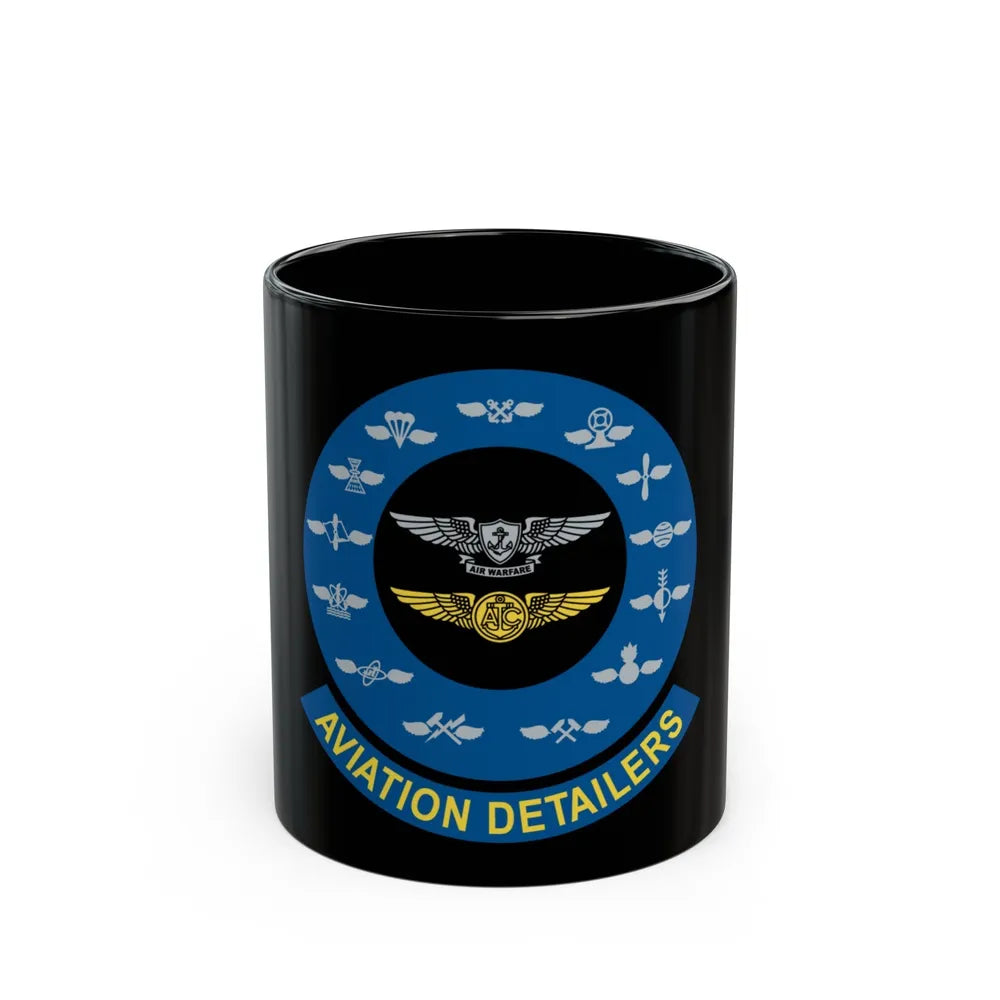 Aviation Detailers (U.S. Navy) Black Coffee Mug-11oz-Go Mug Yourself