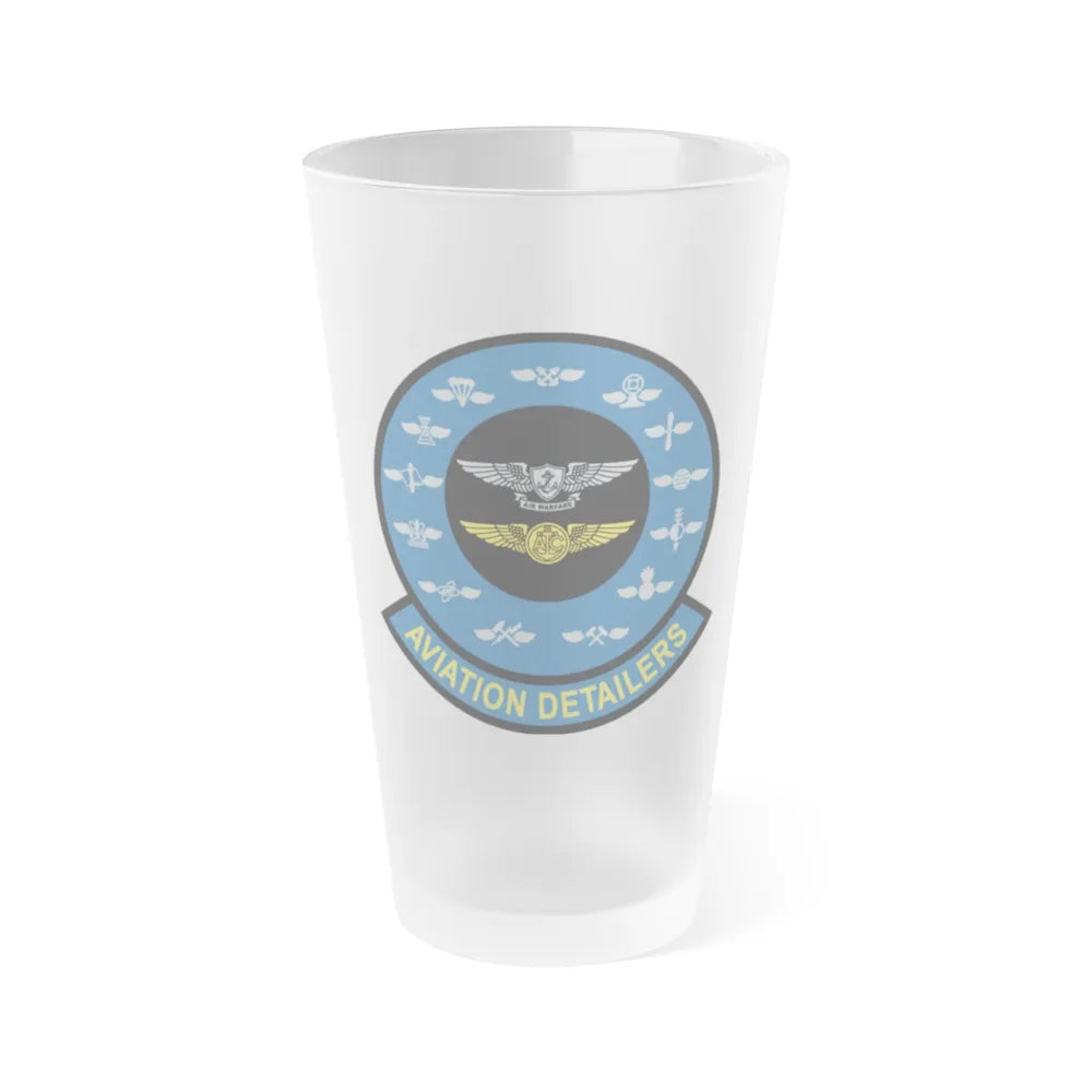 Aviation Detailers (U.S. Navy) Frosted Pint Glass 16oz-Go Mug Yourself