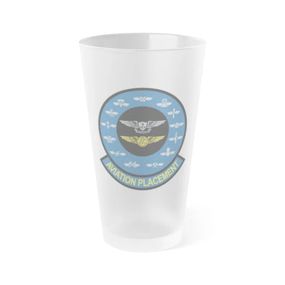 Aviation Placement (U.S. Navy) Frosted Pint Glass 16oz-Go Mug Yourself