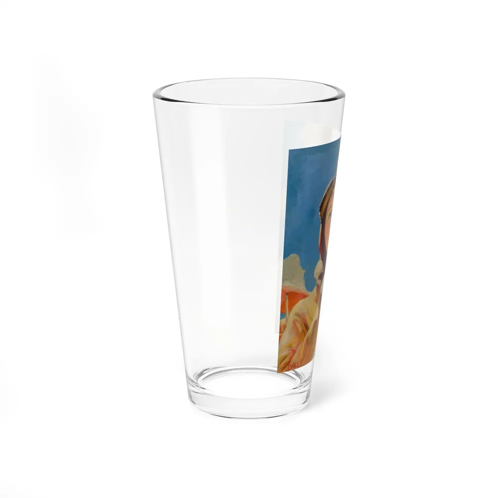 Aviator Girl (Magazine Illustration) Pint Glass 16oz-Go Mug Yourself