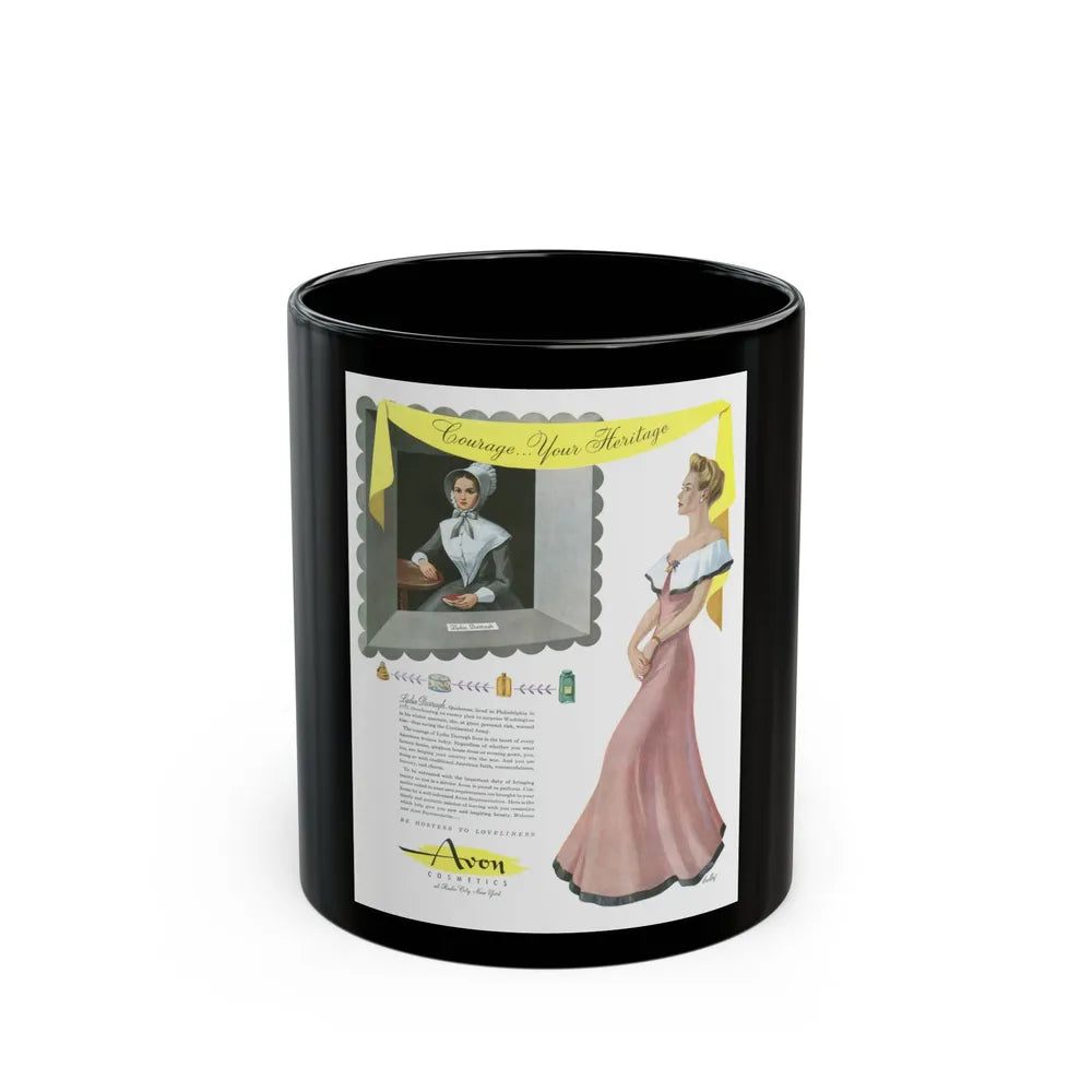 Avon Cosmetics ad (1), 1943 - Black Coffee Mug-11oz-Go Mug Yourself