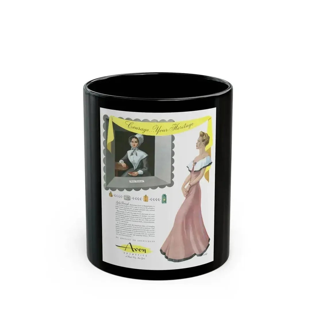 Avon Cosmetics ad (1), 1943 - Black Coffee Mug 11oz - Go Mug Yourself