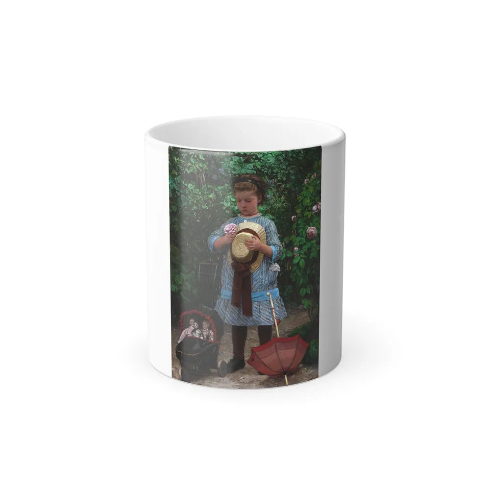 Axel Theofilus Helsted (1847-1907) The Dollies' Outing - Oil on Canvas 1882 - Color Changing Mug 11oz-11oz-Go Mug Yourself