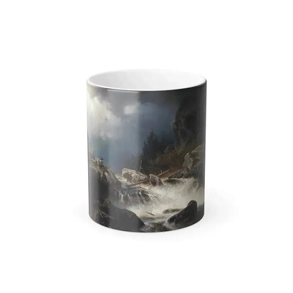 Axel Willhelm Nordgren (1828-1888) An eagle at a mountain torrent - Oil on Canvas 1860 - Color Changing Mug 11oz 11oz - Go Mug Yourself