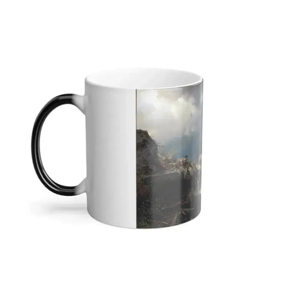 Axel Willhelm Nordgren (1828-1888) An eagle at a mountain torrent - Oil on Canvas 1860 - Color Changing Mug 11oz - Go Mug Yourself