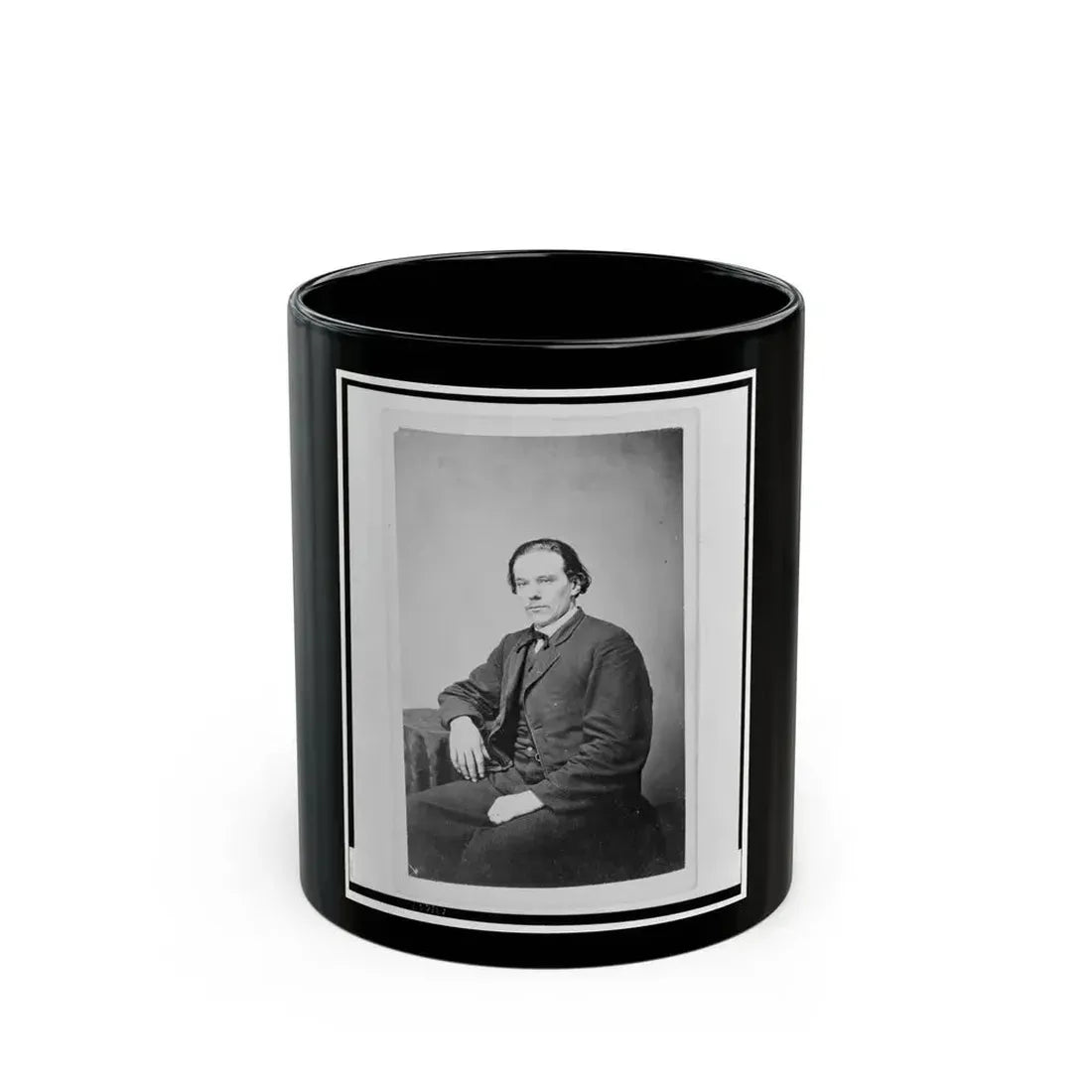 Aze Klein, Three-Quarter Length Portrait, Seated, Facing Slightly Left (U.S. Civil War) Black Coffee Mug 11oz - Go Mug Yourself