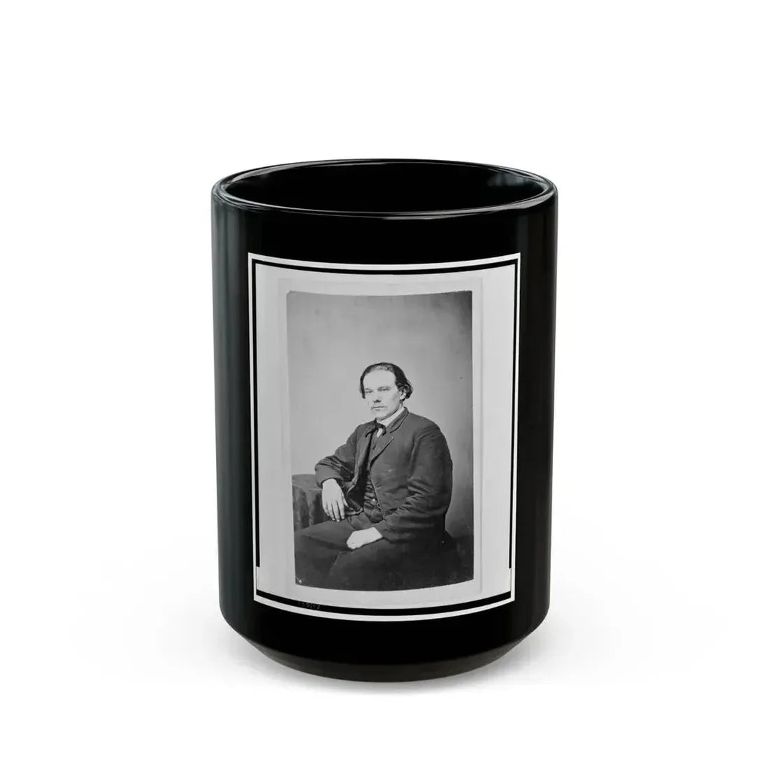 Aze Klein, Three-Quarter Length Portrait, Seated, Facing Slightly Left (U.S. Civil War) Black Coffee Mug 15oz - Go Mug Yourself