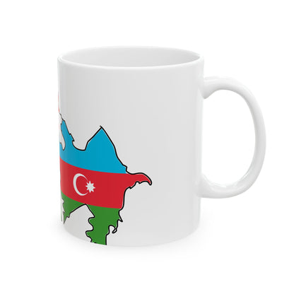Azerbaijan and Georgia flag map (Azerbaijan) White Coffee Mug-Go Mug Yourself