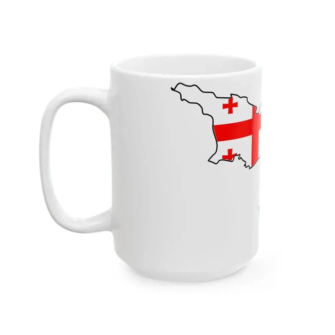 Azerbaijan and Georgia flag map (Azerbaijan) White Coffee Mug - Go Mug Yourself