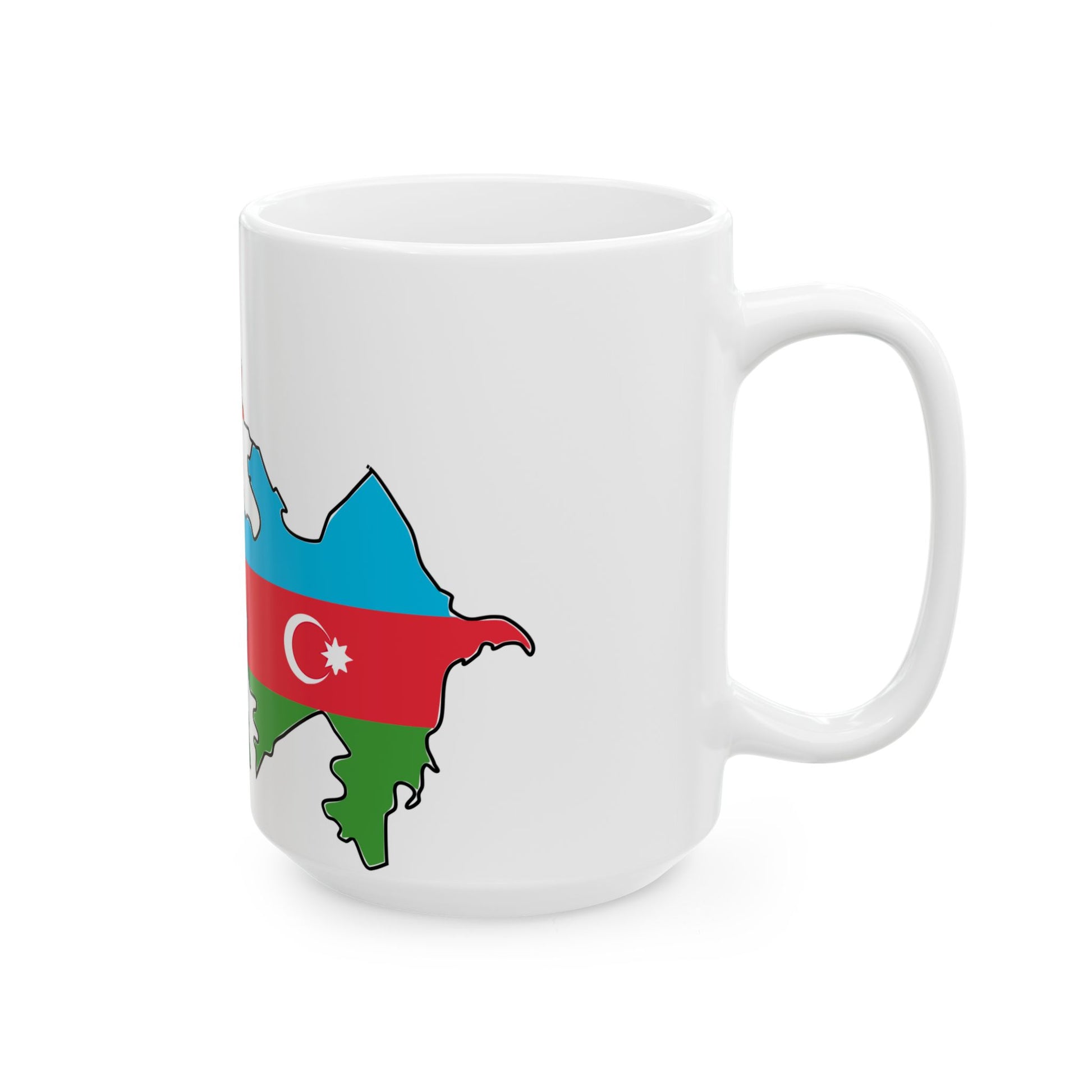 Azerbaijan and Georgia flag map (Azerbaijan) White Coffee Mug-Go Mug Yourself