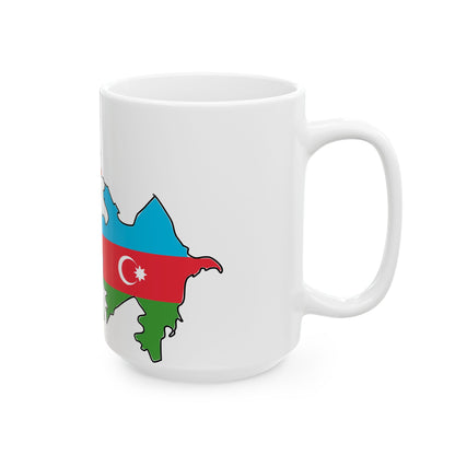 Azerbaijan and Georgia flag map (Azerbaijan) White Coffee Mug-Go Mug Yourself