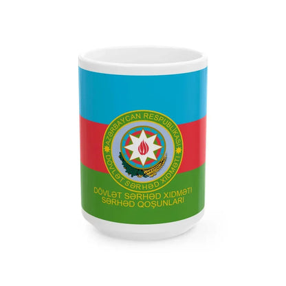 Azerbaijan Border Guards Standard Reverse (Azerbaijan) White Coffee Mug 15oz - Go Mug Yourself