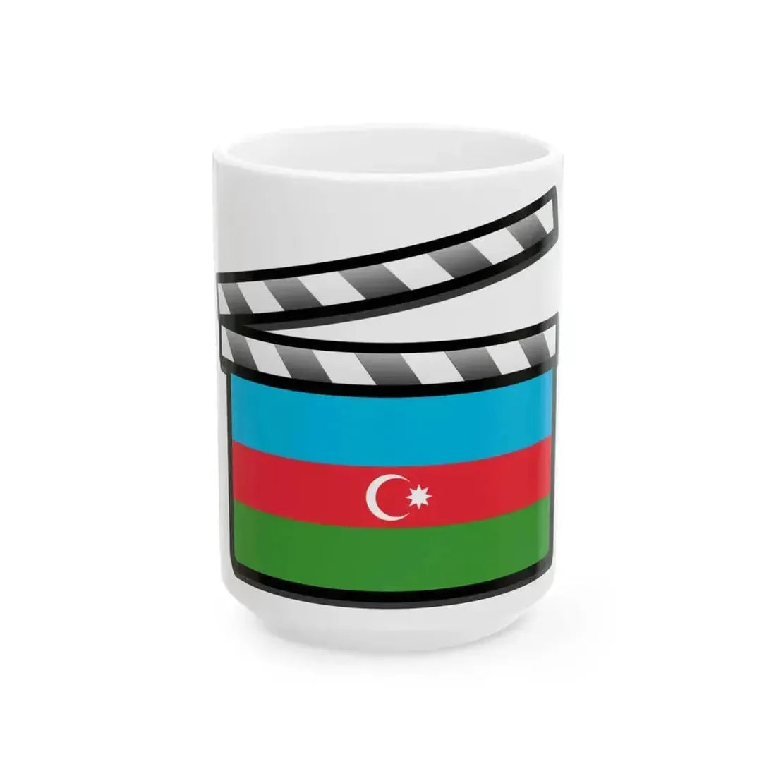 Azerbaijan film clapperboard (Azerbaijan) White Coffee Mug 15oz - Go Mug Yourself