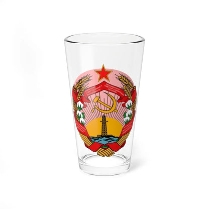 Azerbaijan SSR coa (Azerbaijan) (Coat of Arms) Pint Glass 16oz 16oz - Go Mug Yourself