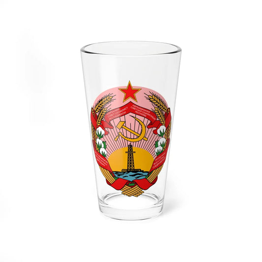 Azerbaijan SSR coa (Azerbaijan) (Coat of Arms) Pint Glass 16oz 16oz - Go Mug Yourself