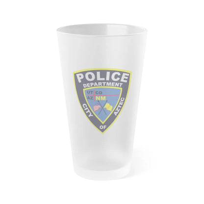 Aztec New Mexico Police Department - Frosted Pint Glass 16oz-16oz-Frosted-Go Mug Yourself