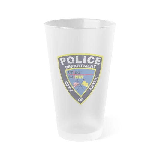 Aztec New Mexico Police Department - Frosted Pint Glass 16oz-16oz-Frosted-Go Mug Yourself