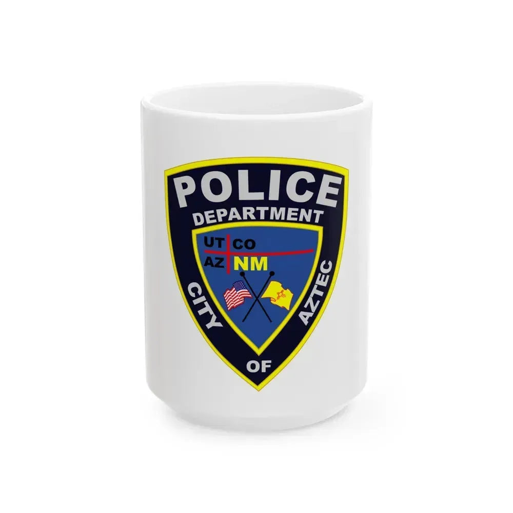 Aztec New Mexico Police Department - White Coffee Mug 15oz - Go Mug Yourself