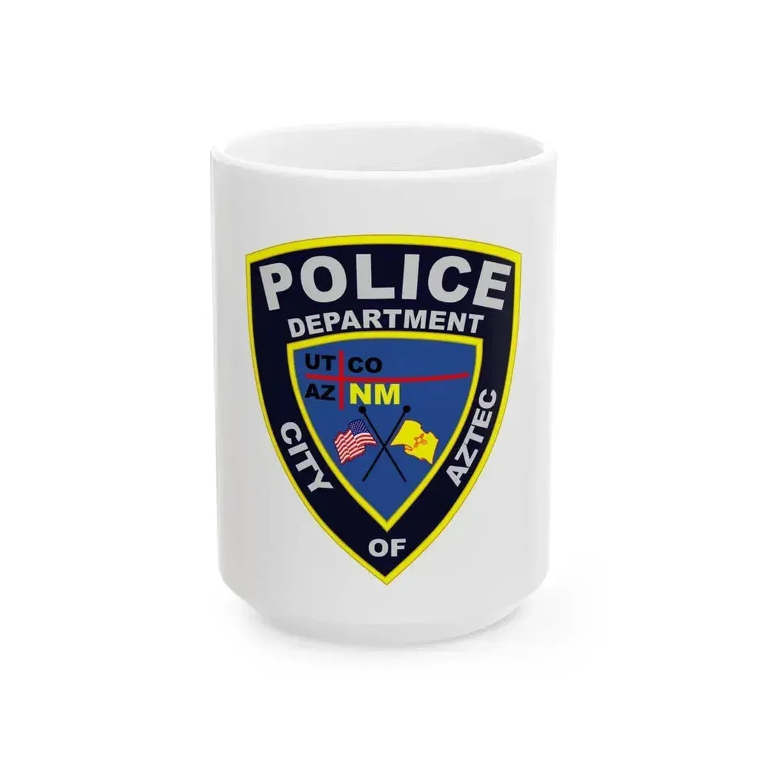 Aztec New Mexico Police Department - White Coffee Mug 15oz - Go Mug Yourself