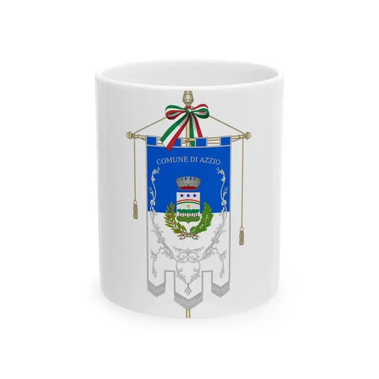 Azzio-Gonfalone (Italy) White Coffee Mug 11oz - Go Mug Yourself