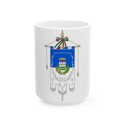 Azzio-Gonfalone (Italy) White Coffee Mug 15oz - Go Mug Yourself