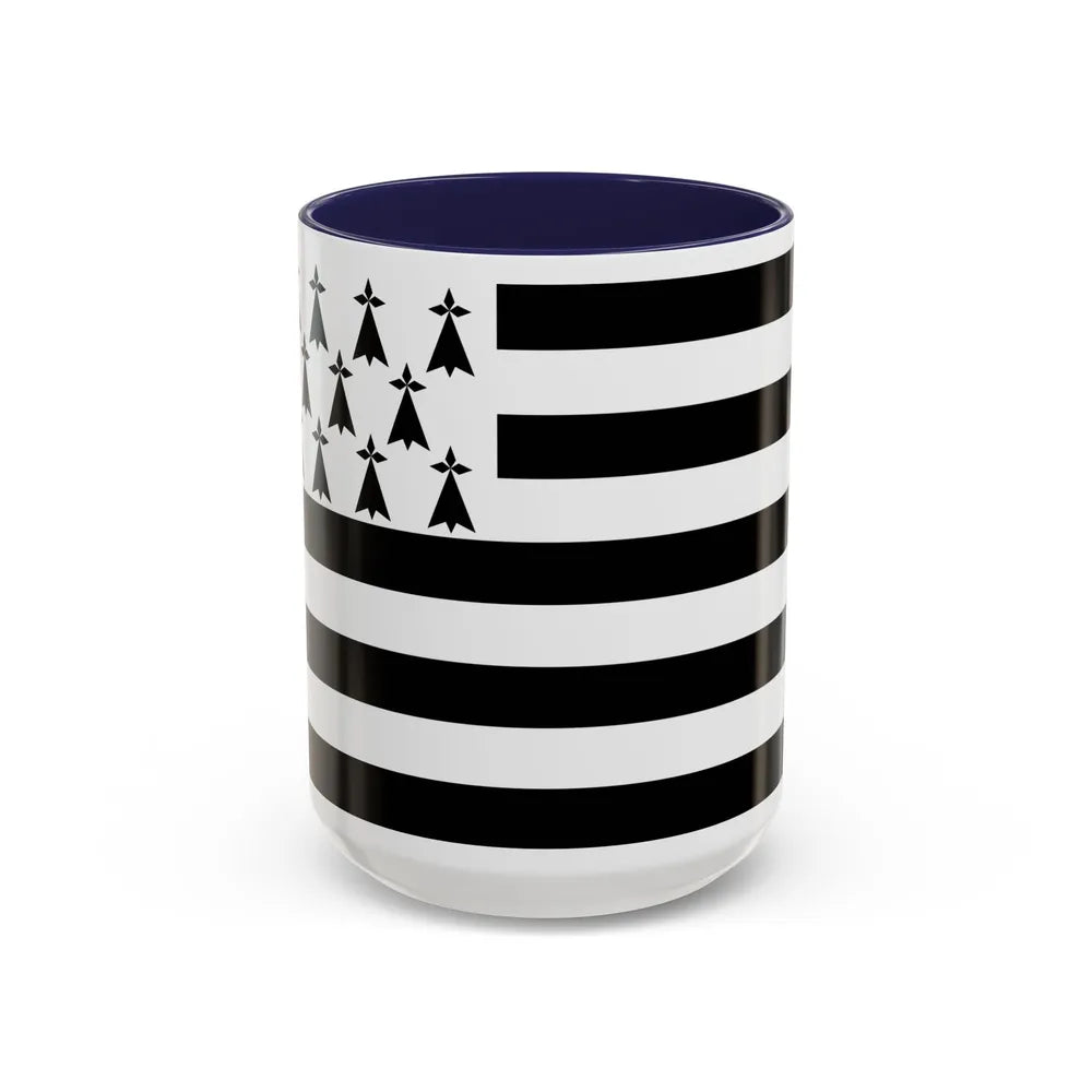 Flag of Bretagne France - Accent Coffee Mug-15oz-Navy-Go Mug Yourself